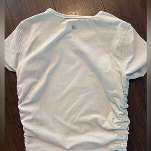 Lululemon White Ruched T-Shirt